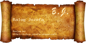 Balog Jozefa névjegykártya